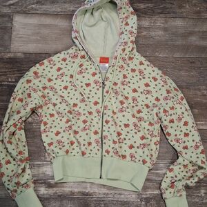Strawberry Shortcake Green Cropped Hoodie
